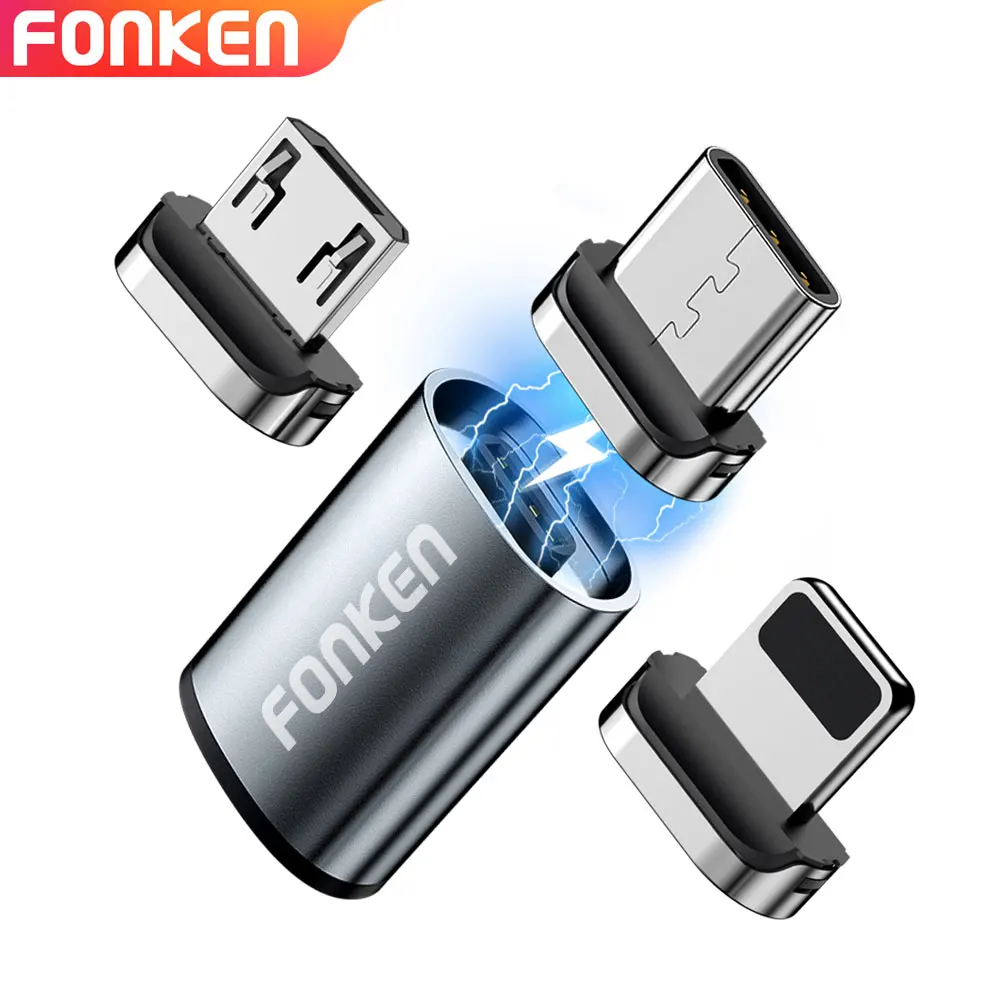 FONKEN USB кабель Магнитный адаптер Micro Тип C магнитный разъем для зарядного