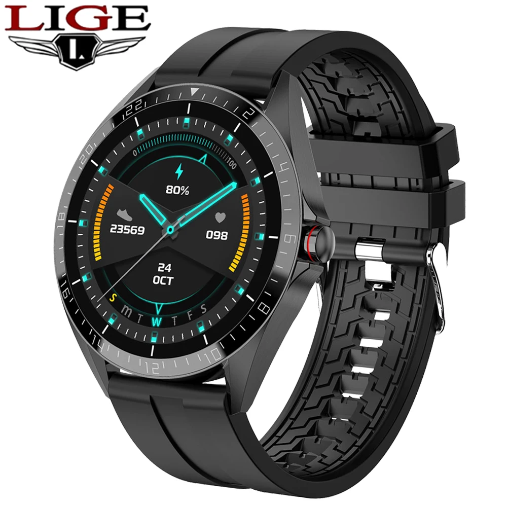 

LIGE New Smart Watch Men Full screen touch Heart Rate Blood Pressure Monitor waterproof Weather Display Sports Women Smart watch