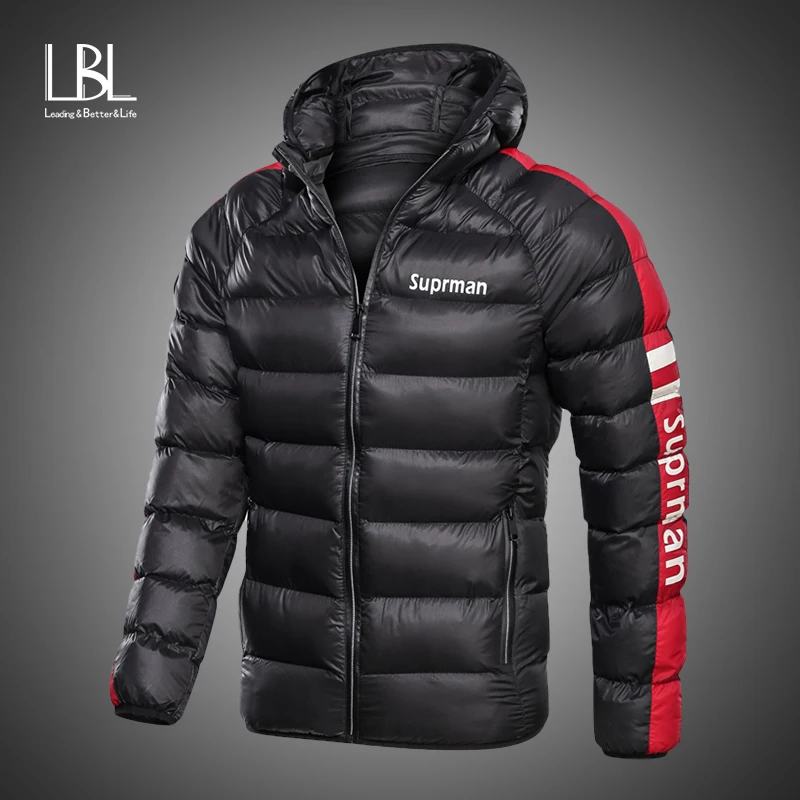 Новая модная мужская зимняя куртка пальто с капюшоном Теплая парка утолщенная