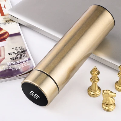 golden smart Горячая Распродажа, умная кружка из нержавеющей стали, термостат с сенсорным экраном, смарт-чашка для совещаний Подарочный на заказ, бизнес-чашка, гидрофляга, Термокружка - Цвет: golden smart