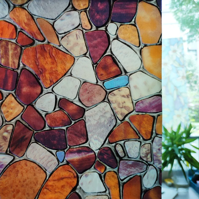 Витражный камень наклейка на окно Электростатическая термостойкая защита