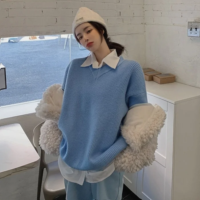 

Осень 2021, зимний свитер, женские топы, вязаный пуловер, женская мягкая теплая толстая верхняя одежда