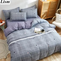 simple cotton bedding set 4 piece set of thick and brushed household comforter set