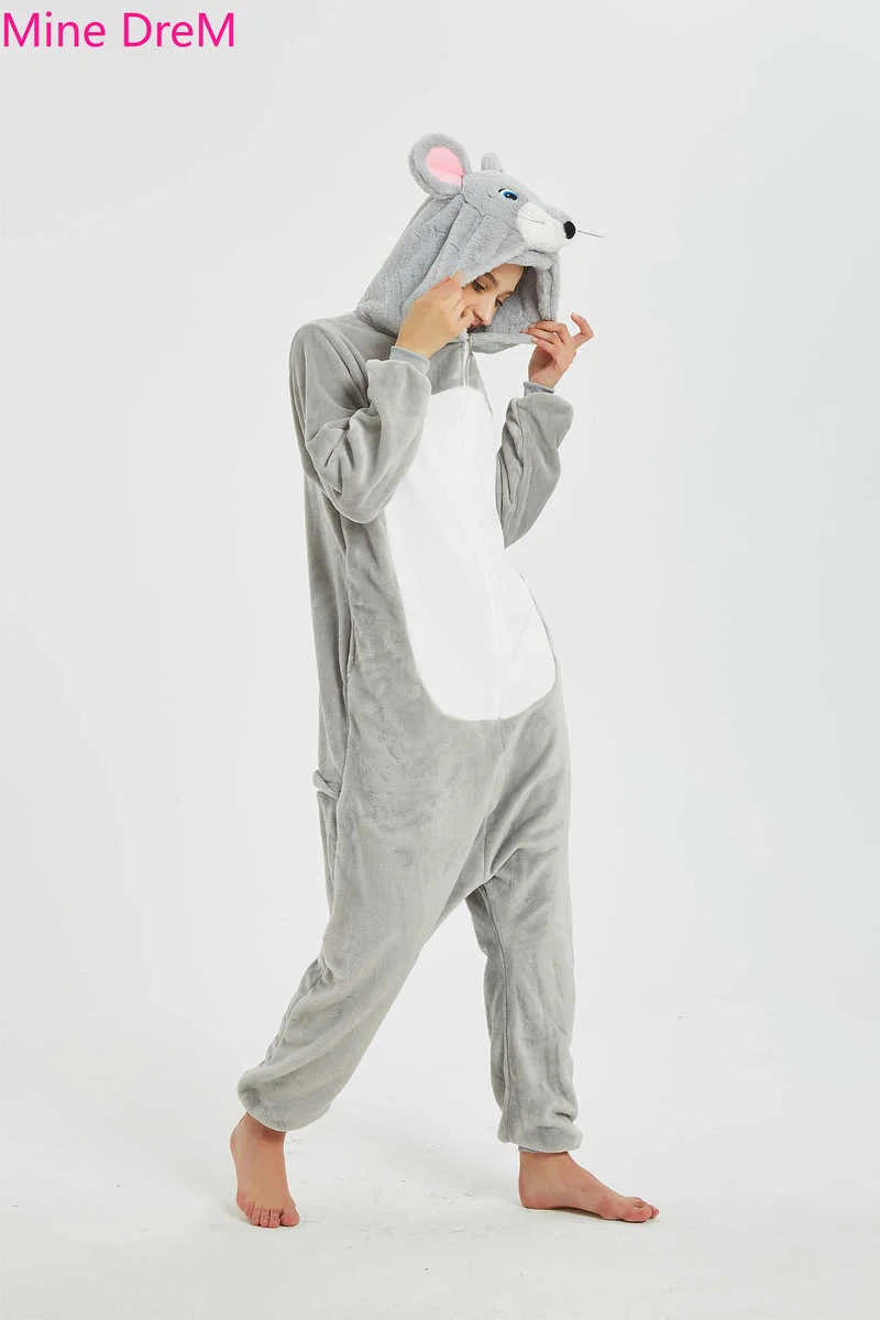 Кигуру Ми аниме Маус комбинезон для взрослых унисекс Фланелевая Пижама сна