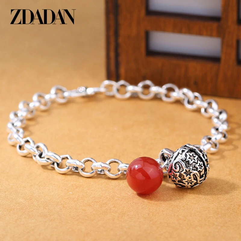 

ZDADAN 925 Sterling Silver Bells Bracelets Chain For Women Wedding Fashion Party Jewelry Gifts
