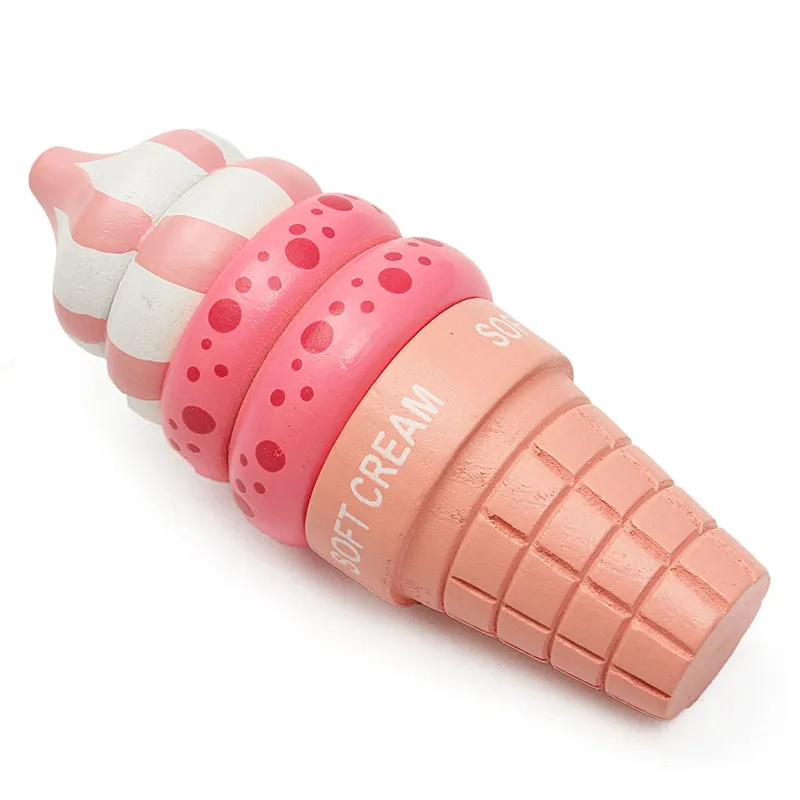 Strawberry Милые деревянные кухонные игрушки ролевые игры мороженое еда игрушки Магнитные ванильный шоколад клубника играть подарок для детей - Цвет: Strawberry