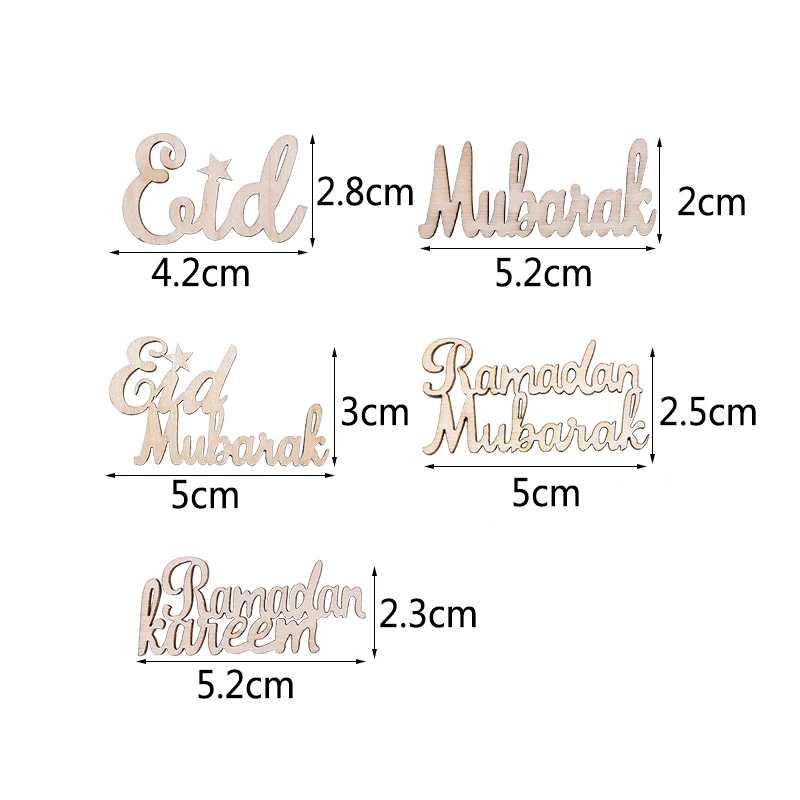 

15/30/60pcs Wooden Eid Mubarak Ramadan Decoration DIY Table Confetti Scatter Islamic Ornaments Festival Party Decor Supplies