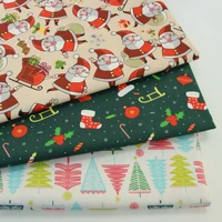 christmas cotton fabric printed santa clause fabric for bedding clothing happy christmas decoration