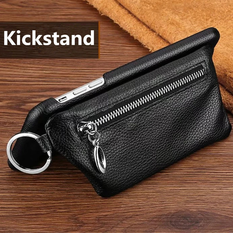 Чехол для iPhone 11 Pro Max роскошный кожаный кошелек на молнии Сумочка с подставкой