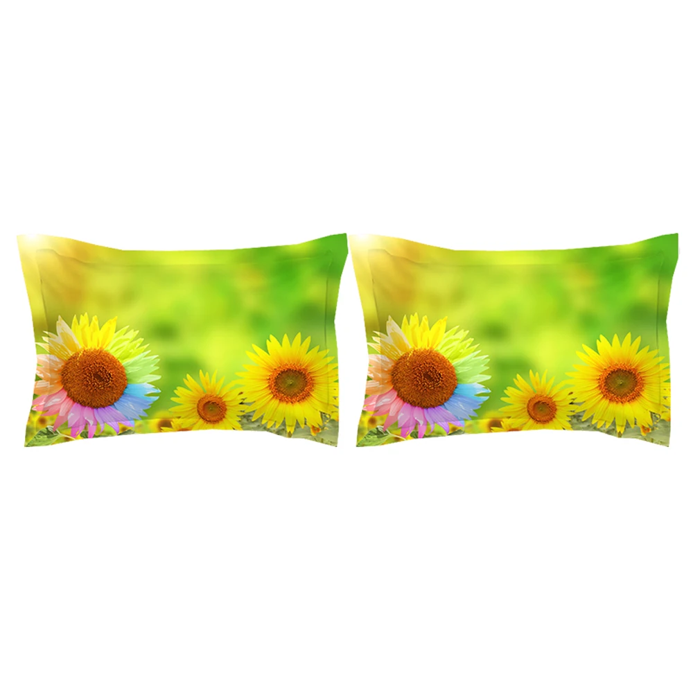 Подсолнечника 3D постельного белья полные близнецы королева и король Стёганое