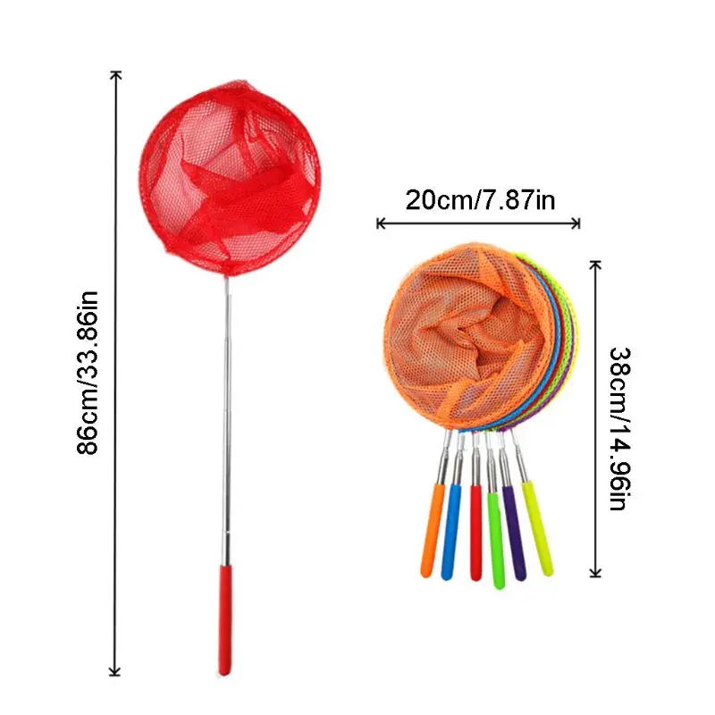 

Kids Outdoor Toys 6pcs/set Metal Telescopic Handle Fishing Net Children Catch Insects Butterfly Fish Net