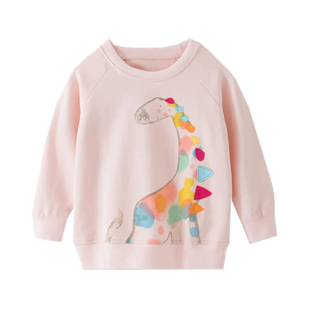 

QNPQYX Girls Sweatshirts For Autumn Spring Animals Print Cotton Fashion Hot Children's Clothing Sweatshirts Toddler