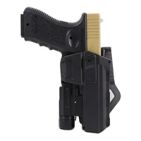 tactical gun holster for glock 18 22 airsoft pistol holster with flashlight laser movable gun case hunting accessories