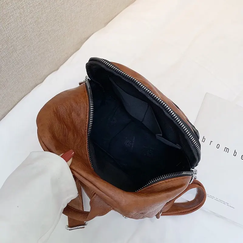 

Fashion Urban Lady PU Backpack 2021 New Simple Design Sandwich Bag Large Capacity Outdoor Storage Multifunctional Shoulder Bag