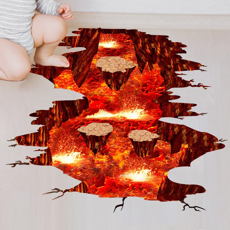 [SHIJUEHEZI] Magma 3D декоративная напольная наклейка s DIY плитка наклейка для гостиной Детская Спальня украшение дома Adesivo De Parede