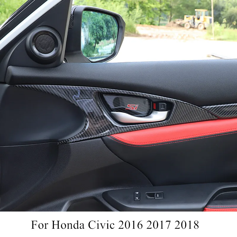 Наклейки для салона автомобиля из углеродного волокна, Накладка для Honda Civic 10th Gen, автомобильные декоративные аксессуары