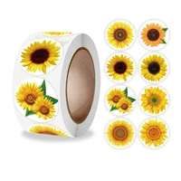 100 500 pcs 1 inch sunflower flowers happy mothers day sticker labels for small business or gift bags card party festival