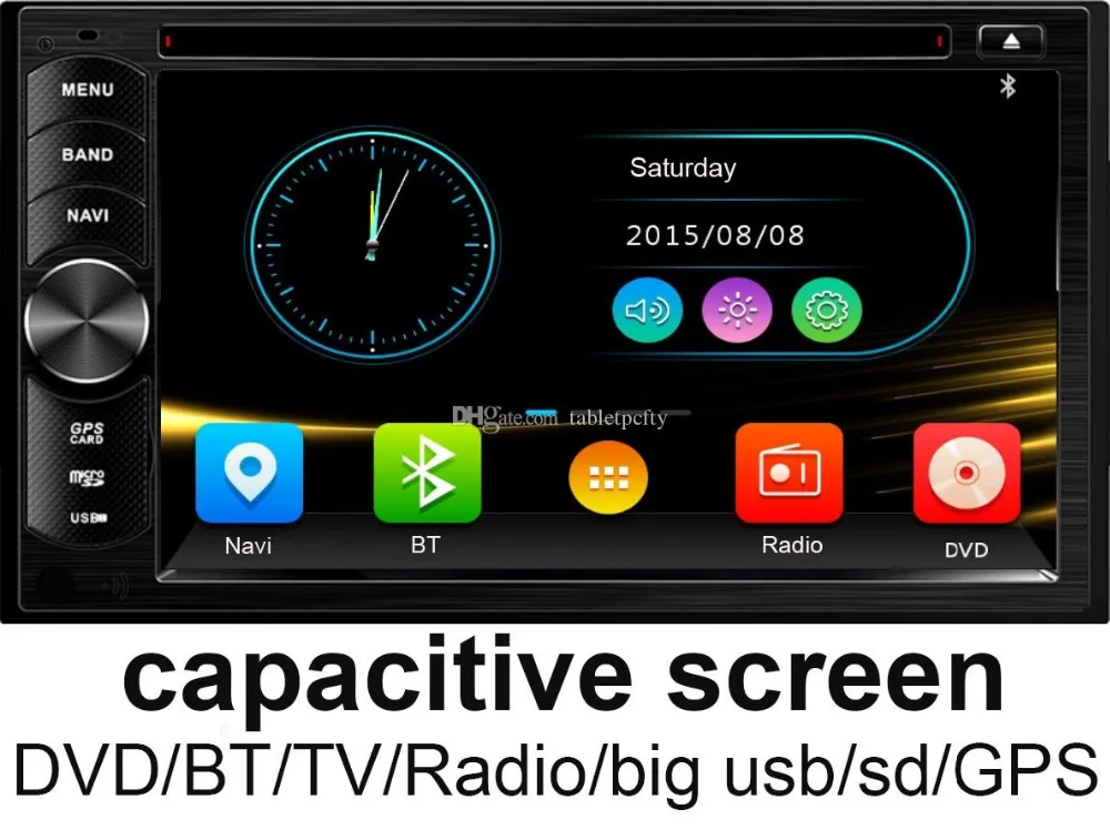 Универсальный автомобильный DVD плеер 2 Din 6 &quotin dash с GPS картой BT/TV/большим USB слотом