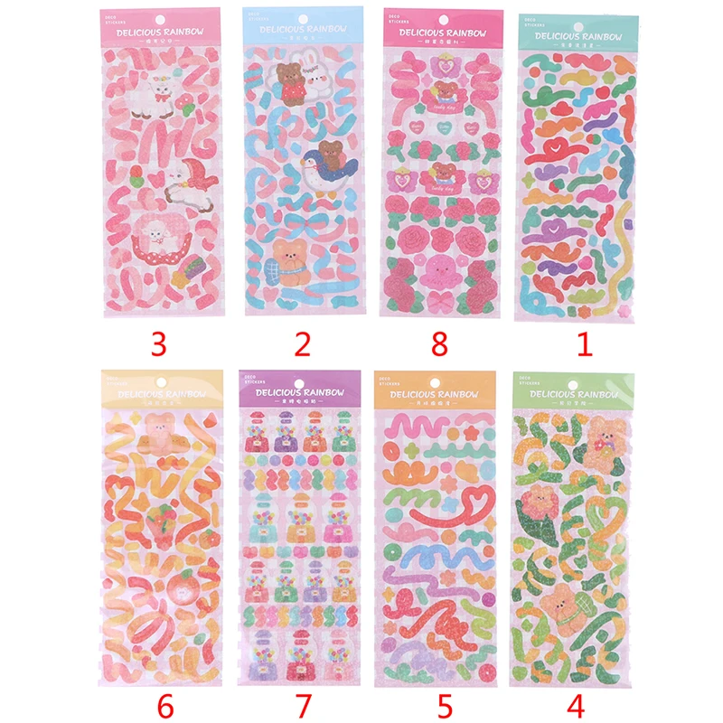 

Cartoon Design 1 Piece / Bag Ins Style Chiding Rainbow Series Creative Cute Hand Account DIY Decoration Collage Material Sticker