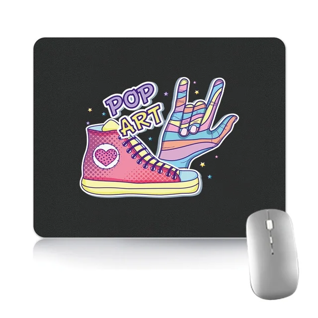 

Bear Canvas Shoes Rainbow Patterns Mouse Pad Student Computer Mouse Mat Notebook Pad Office Pad Tablet Mat