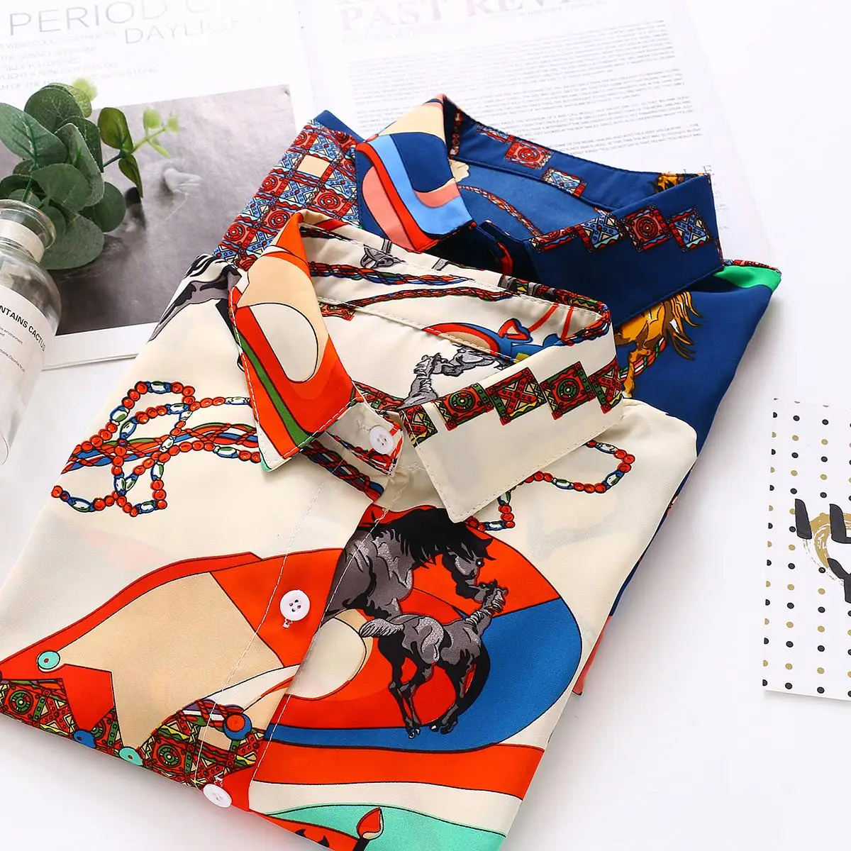 

Fashion Women Blouses slim blouse printing shirts 2021 Spring long sleeve Casual Tops Shirts Blusas Mujer