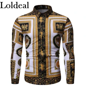 LoldealМодная рубашка с длинными рукавами в западном стиле с принтом пейсли и цветочным узором в стиле хип-хоп для ночного клуба и отдыха