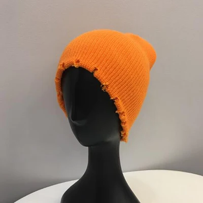 orange cap Brimless Лыжная шапочка зимняя шапка-маска для женская шапка шляпы для пар вязаная Harajuku Beanie Мужская - Цвет: orange cap