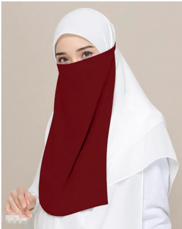 H213a Высококачественная мусульманская Фата Niqab Однослойная мериловая ткань для