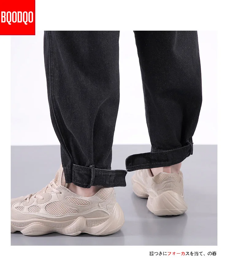 

XL Jeans Korean Fashion Men Baggy Hip Hop Black Autumn Stranger Streetwear Denim Pant Mens Brand Blue Fashion Social Harem Pants