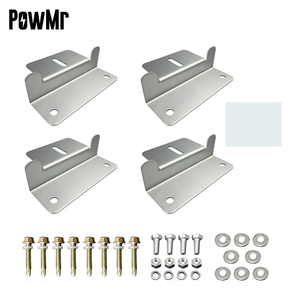 

PowMr 1 Set ZJ0218 Z-type Set of 4 Units Using Solar Panel Mounting Bracket Racks Kit For RV Boat Off Grid Roof