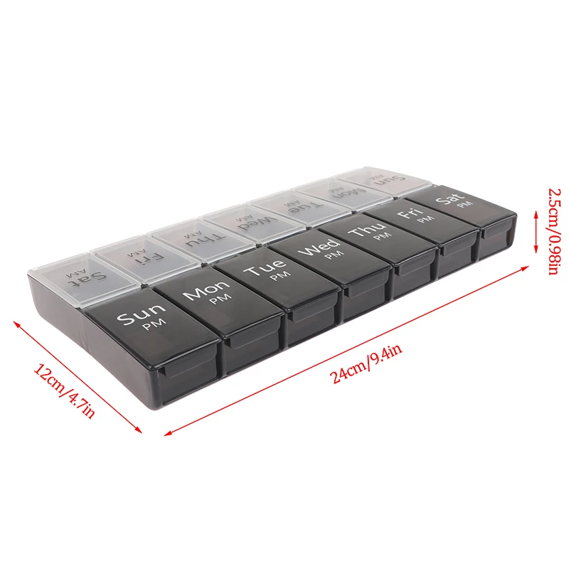 

14Grids 7 Day Weekly Pill Case Medicine Tablet Dispenser Organizer Pill Box Splitters Pill Storage Organizer Pill Drug Container