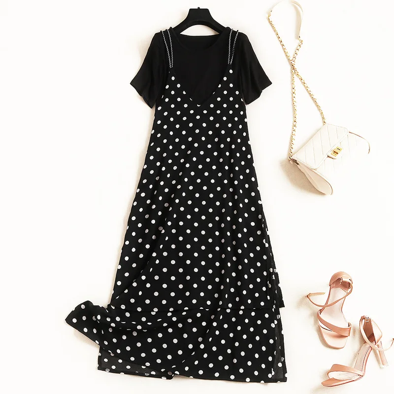 2020 летнее Новое Женское однотонное платье с круглым вырезом и короткими рукавами