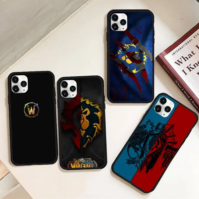 Силиконовый черный чехол для телефона Wows Horde Alliance резиновый iPhone 11 pro XS MAX 8 7 6 6S Plus X 5S