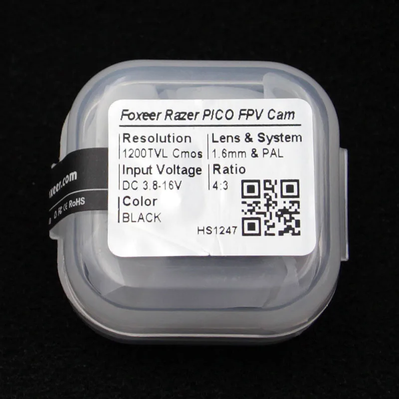 Камера Foxeer Razer PICO FPV 1200TVL CMOS DC 3 8-16 В 4: 1 6 мм и PAL 1/3 дюйма большой сенсор низкий заряд