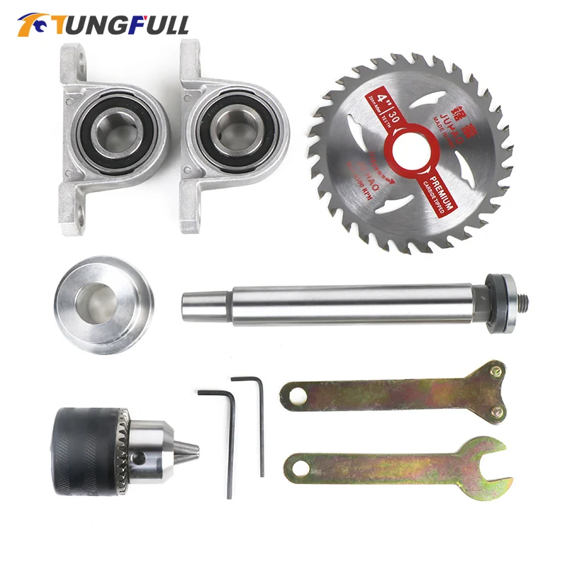 

Cutting Machine Spindle Bearing Seat Pulley Bench Saw Drill Woodworking Rotary Lathe DIY Bead Machine Cutting Spindle Chuck