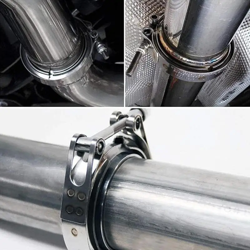 

2.5Inch V-Band Flange Clamp Kit for Turbo Exhaust Downpipes Automobile Universal Steel Exhaust Pipe Hose Clamp