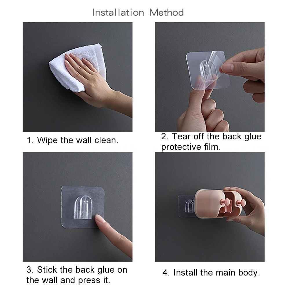 

Wall Mounted Free Punch Traceless Mop Broom Clamp Holder Bathroom Organizer