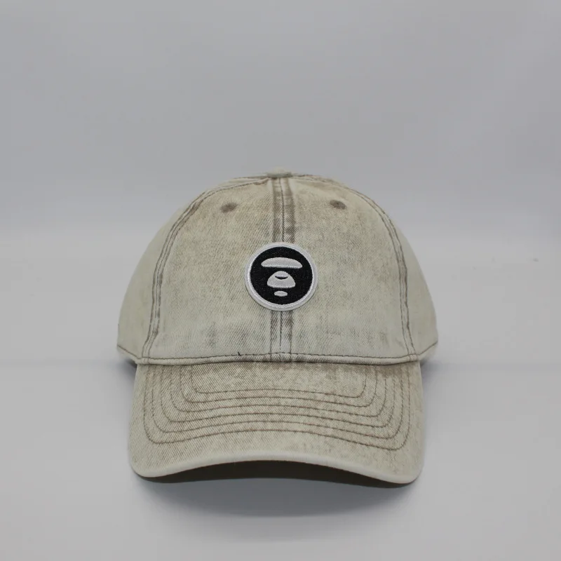 

Korean Soft Top Wash Old Embroidered Cap Baseball Cap Short Brim Adjustable Travel Cap Men's and Women's Trendy Hat Size Style