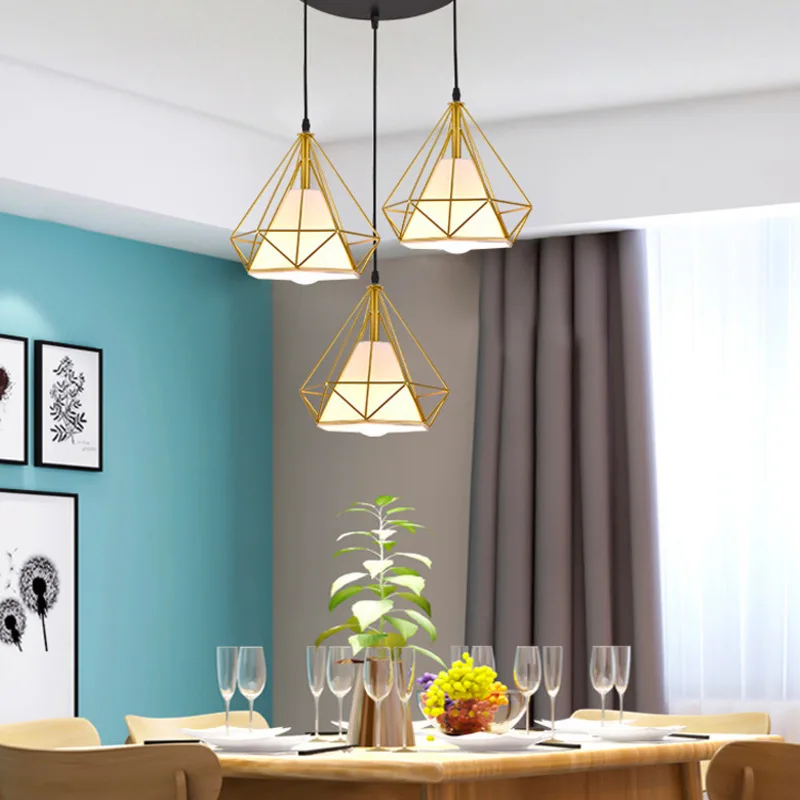 Железная люстра со светодиодной лампой в виде пирамиды|Подвесные светильники| |
