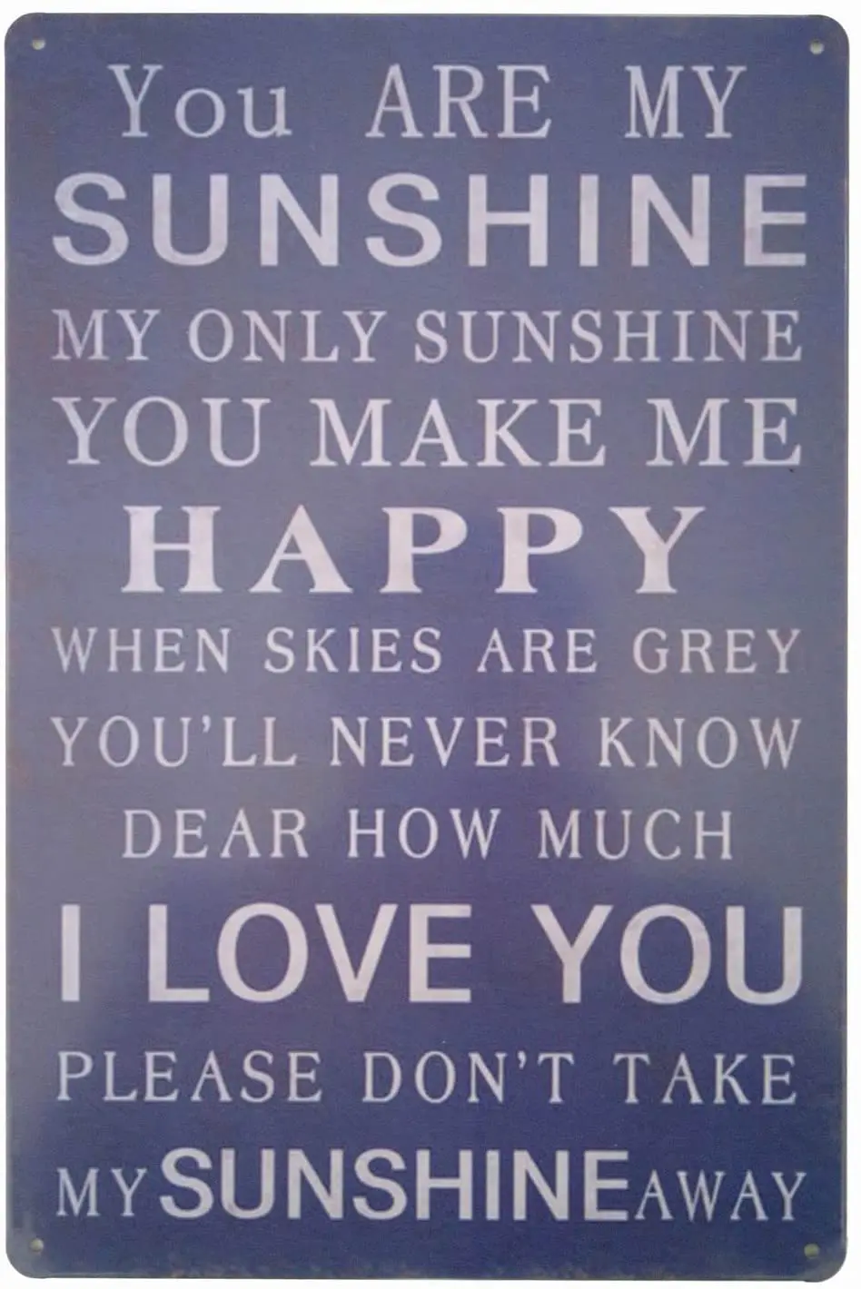 

ERLOOD You Are My Sunshine Vintage Tin Sign Wall Decor 20 X 30 Cm