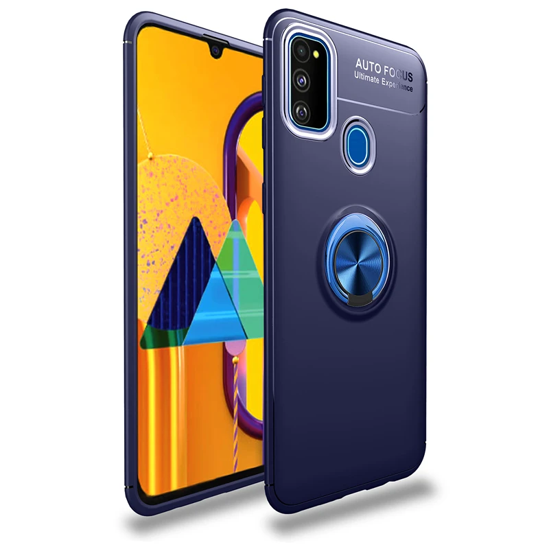 Синий Чехол-кольцо для samsung Galaxy M30S, мягкий силиконовый чехол-накладка для samsung Galaxy M30S M30 M20 M10, чехол для телефона s - Цвет: Синий