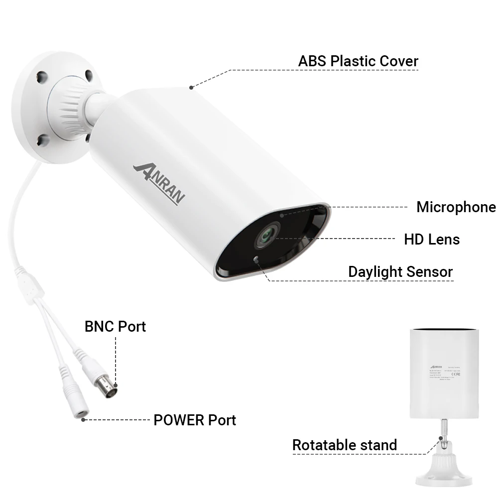 ANRAN 5MP 13 дюймов монитор DVR видео наблюдение аудио камера безопасности система