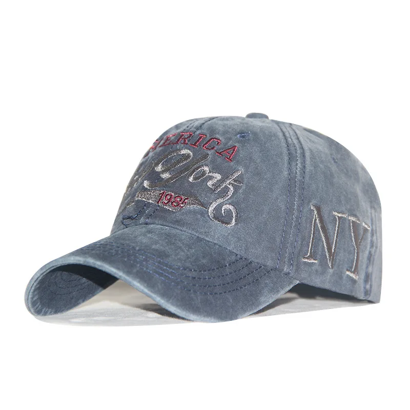 

Wash baseball hat cowboy hat sun protection dome curved edge embroidered Korean wide brim letter sun protection hat sun