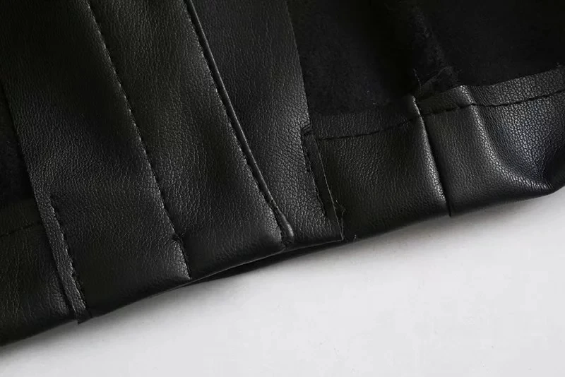 Английская уличная кожаная рубашка с пышными рукавами blusas mujer de moda PU короткая рубашка женские Топы И Футболки