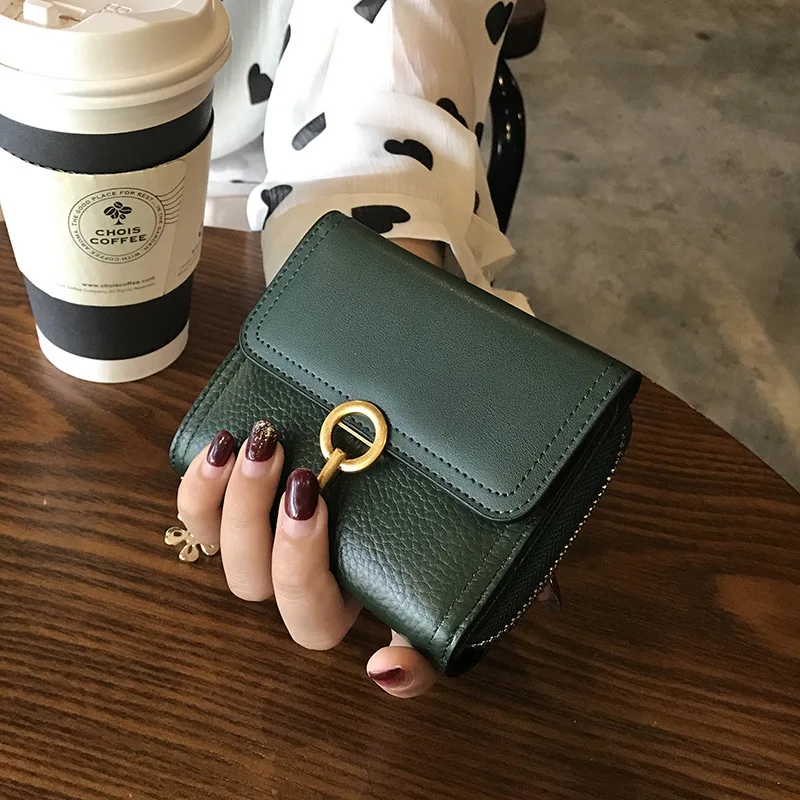 Новый женский складной кошелек из натуральной коровьей кожи роскошный мягкий