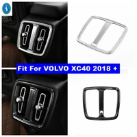 car rear armrest box air conditioning ac vent outlet decoration cover trim fit for volvo xc40 2019 2022 silver black brushed