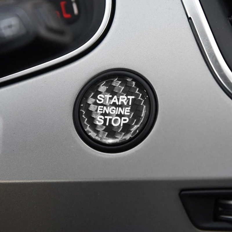 

Carbon Fiber Button Stickers for Audi 2013-2019 A3 A4 A5 A6 C5 C6 Q5 Q7 S3 S6 S7 Car Engine Ignition Start Stop Button Cover