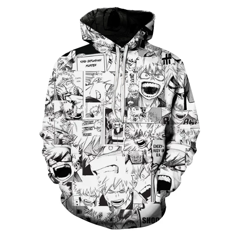 

2021 Popular Top Men's Hoodie 3D Printing Cartoon Anime Long Sleeve Pullover Women's Hooded Sweatshirt Streetwear