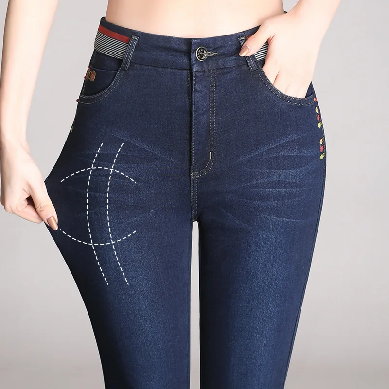 

Women's Pants High Waist Elastic Plus Velvet Women's Pants Mom Jeans High Waisted Jeans Cargo Pants Denim Joggers Women