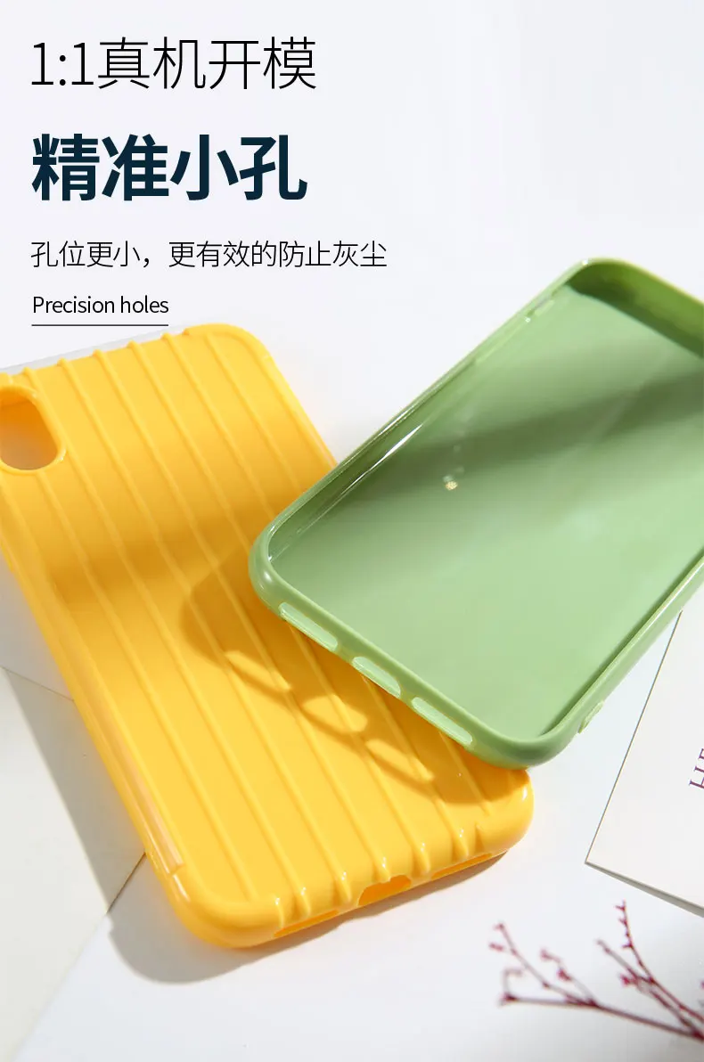 Роскошный багажный чехол для телефона для iPhone XS MAX, Модный милый чехол, чехол для багажника из ТПУ, силиконовая задняя крышка для iPhone X, 8, 7, 6, 6S Plus, чехол